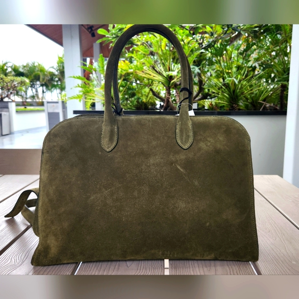 Claudia Firenze Olive Green Suede Bag Crossbody Strap